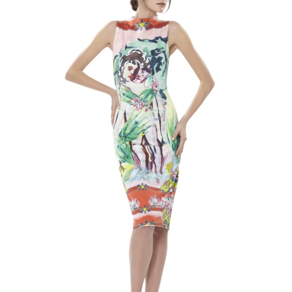 Alice + Olivia Marcella fitted knee length dress